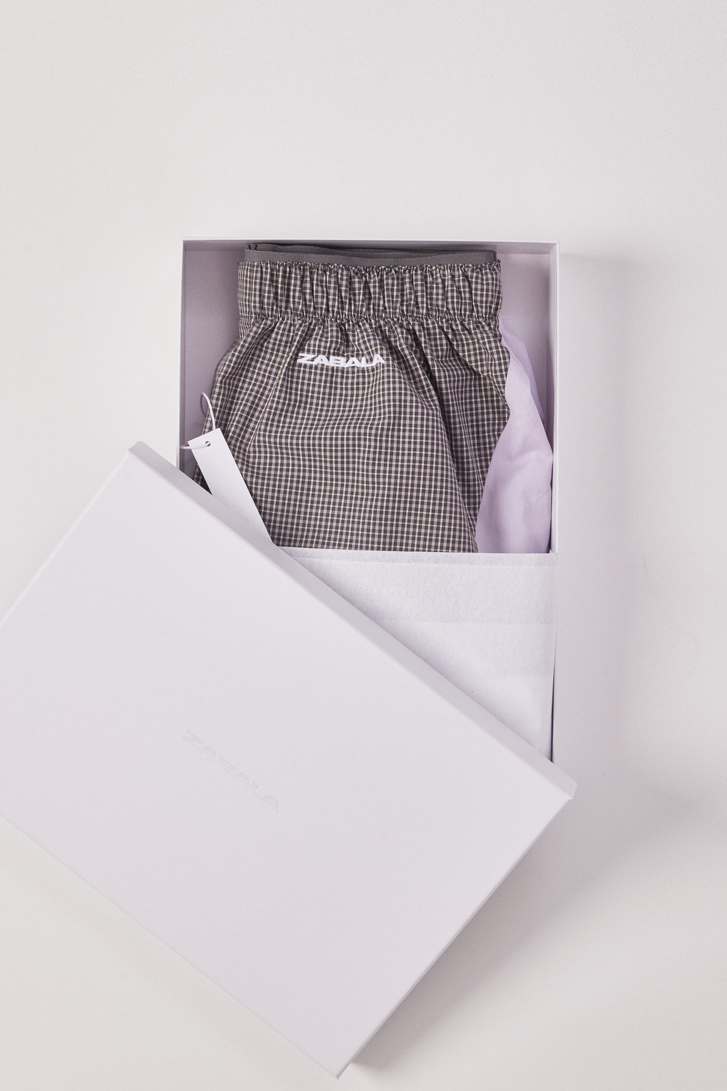 Boxers [Grey Check Mauve Insert]