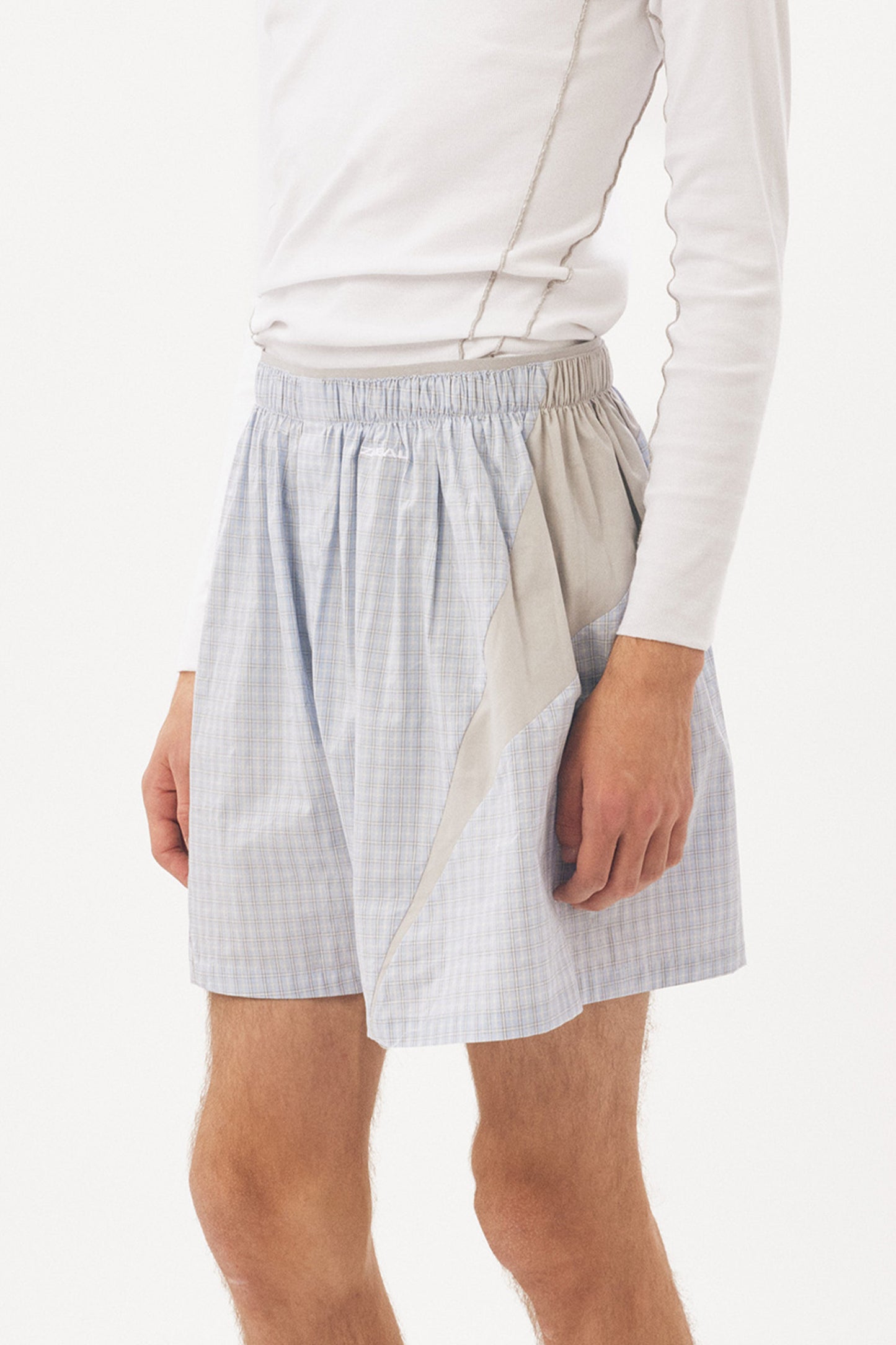 Boxers [Light Blue Check Light Grey Insert]