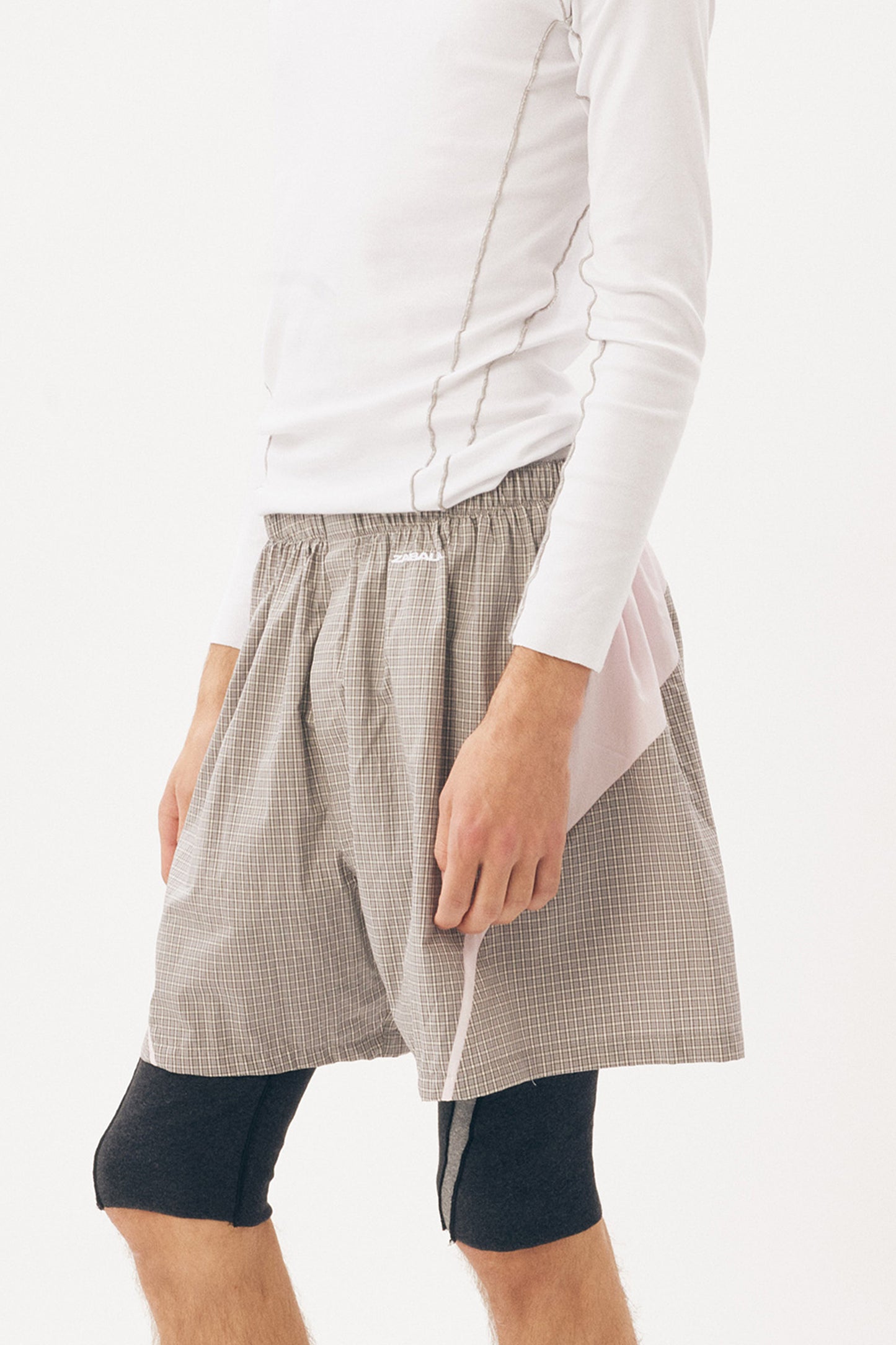 Boxers [Light Grey Check Baby Pink Insert]