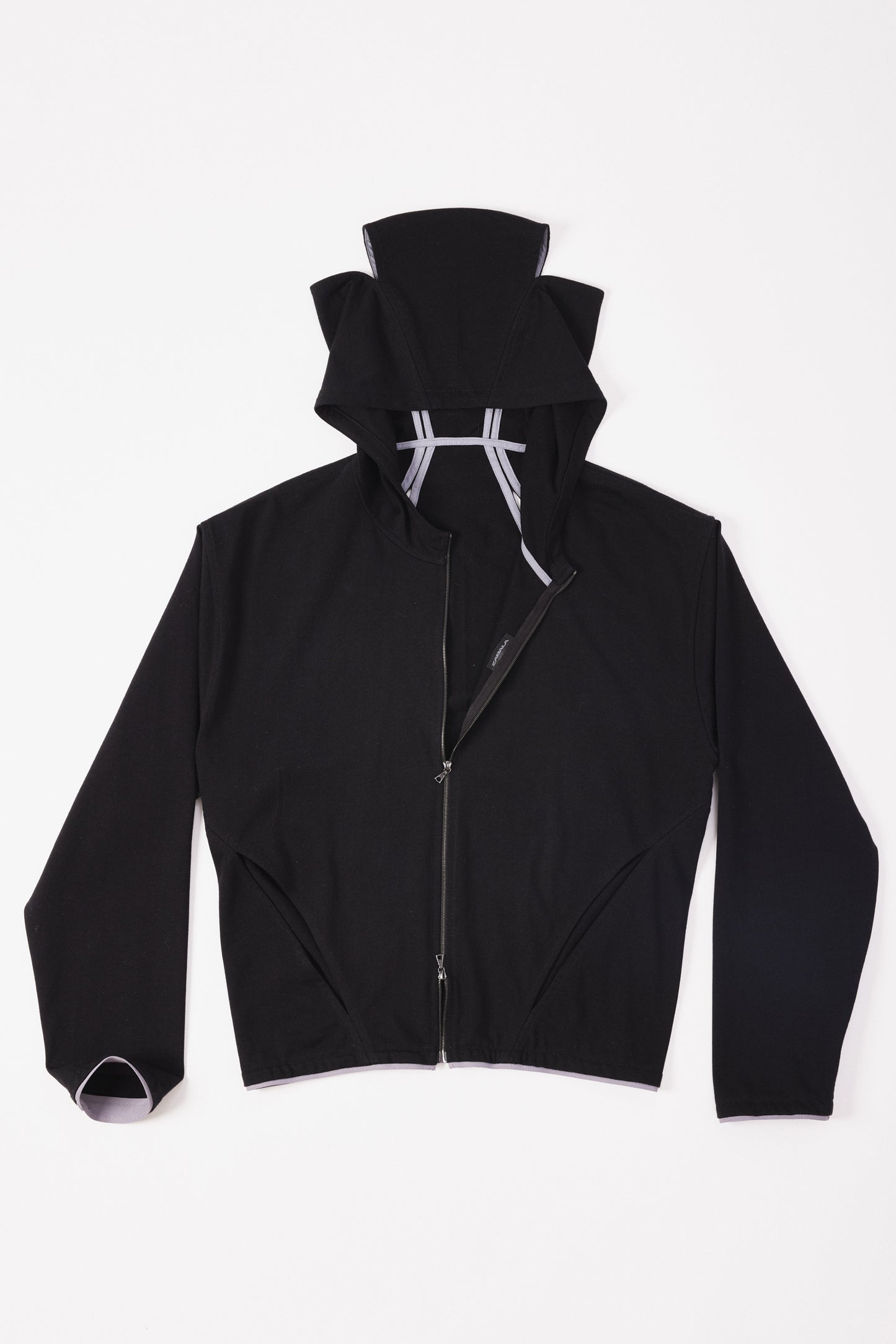 Slashed Jersey Track Top [Black]