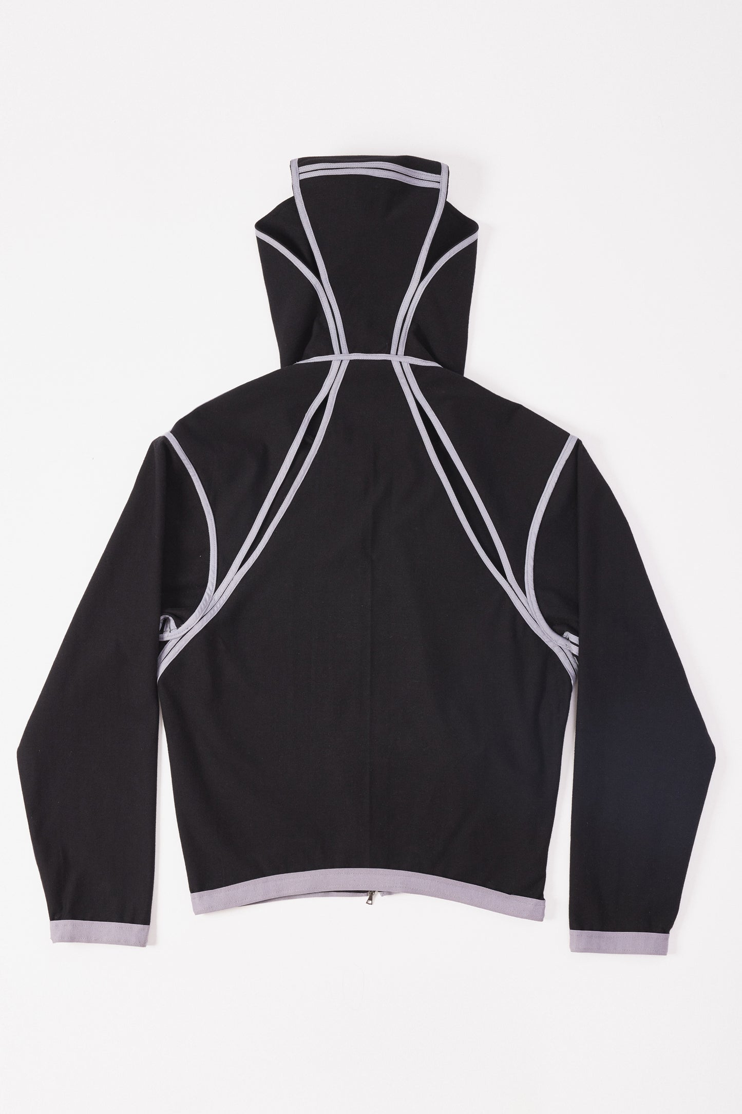Slashed Jersey Track Top [Black]