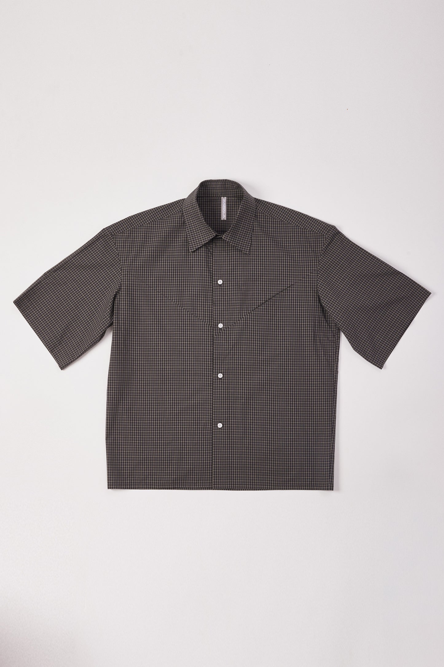 Short-Sleeve Shirt Slashed [Black Check]