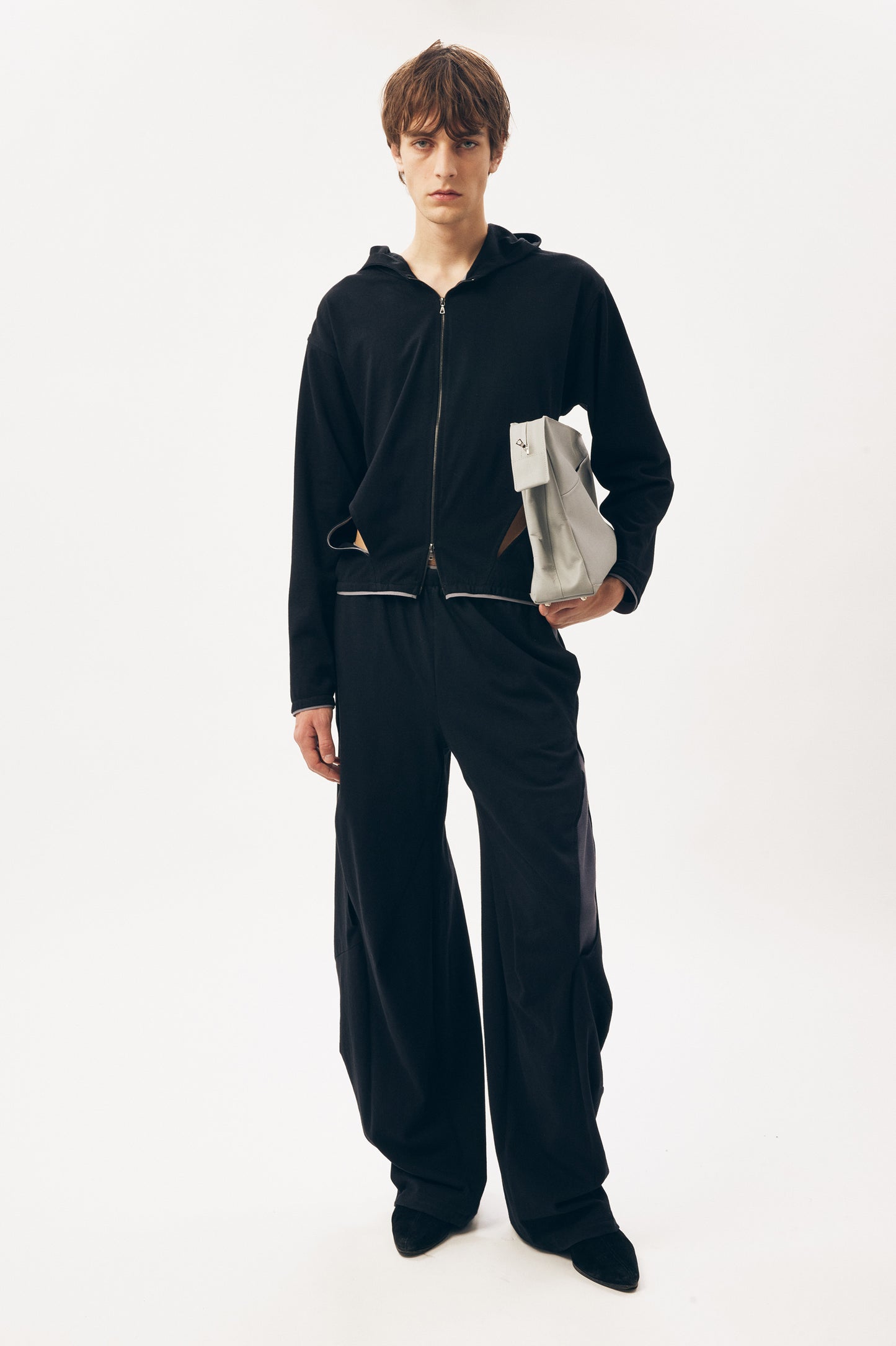 Slashed Jersey Track Top [Black]