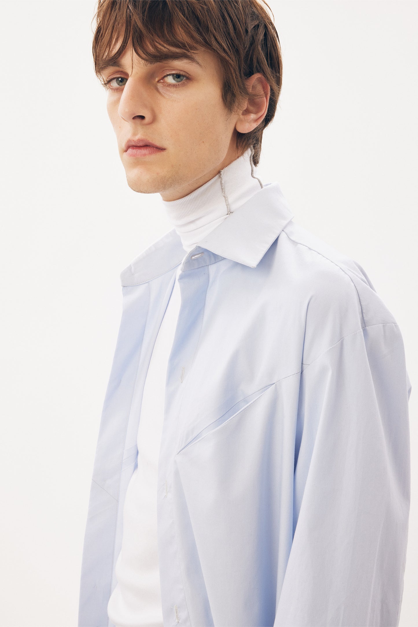 Long-Sleeve Shirt Slashed [Baby Blue]