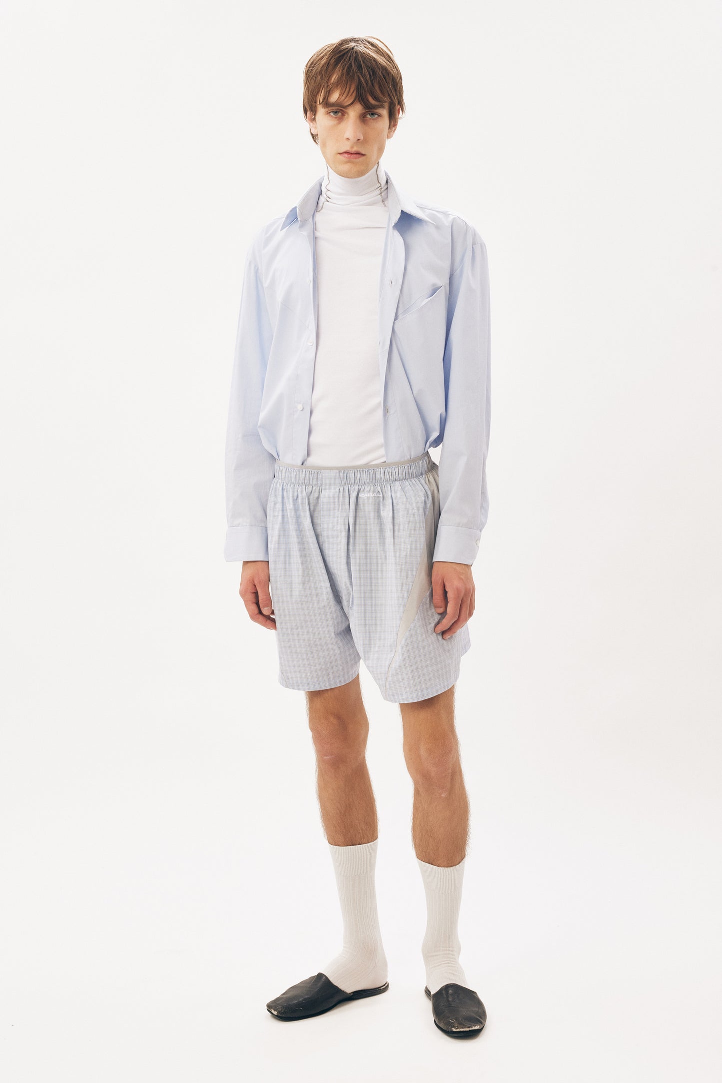 Boxers [Light Blue Check Light Grey Insert]