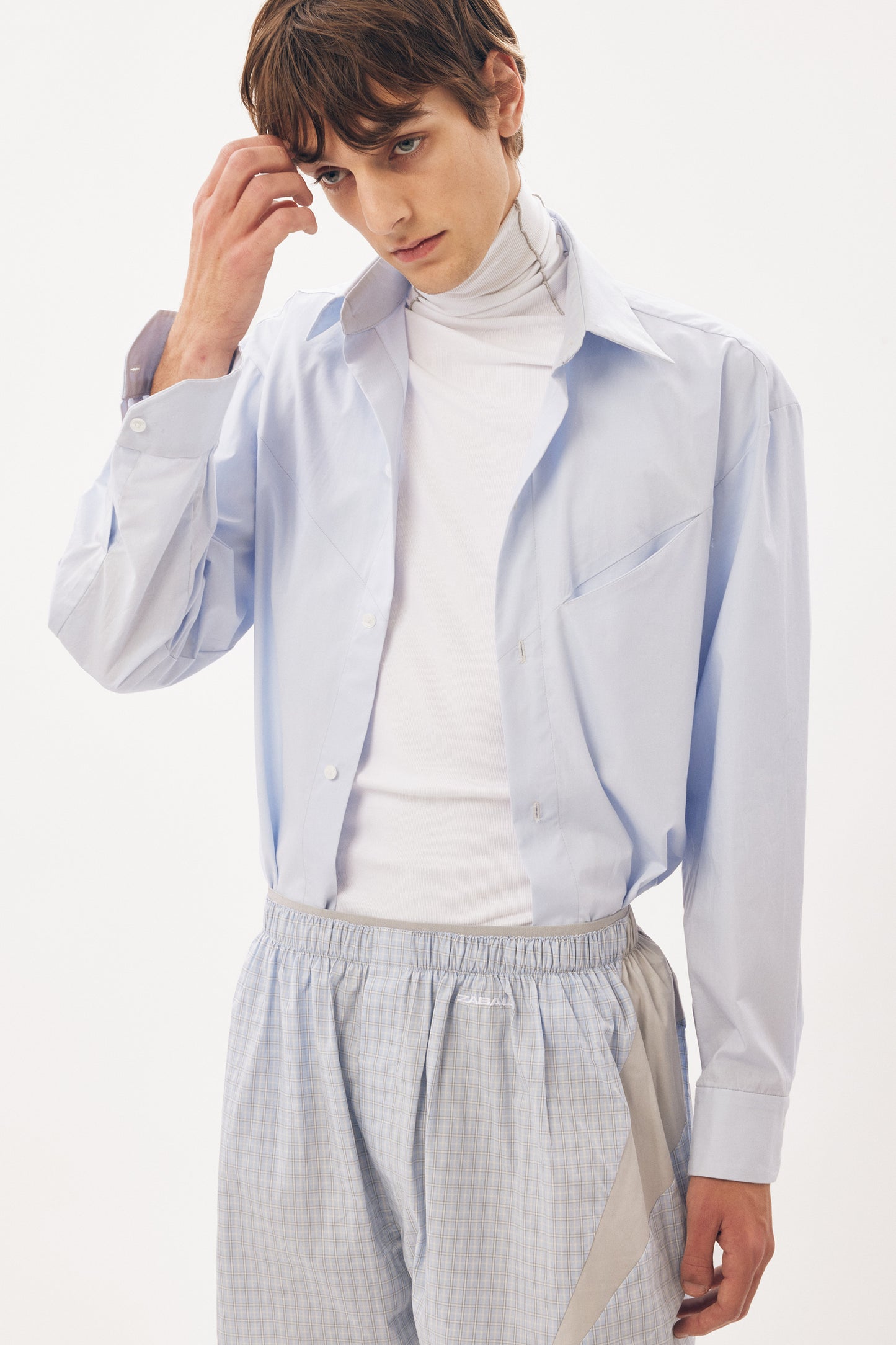 Boxers [Light Blue Check Light Grey Insert]