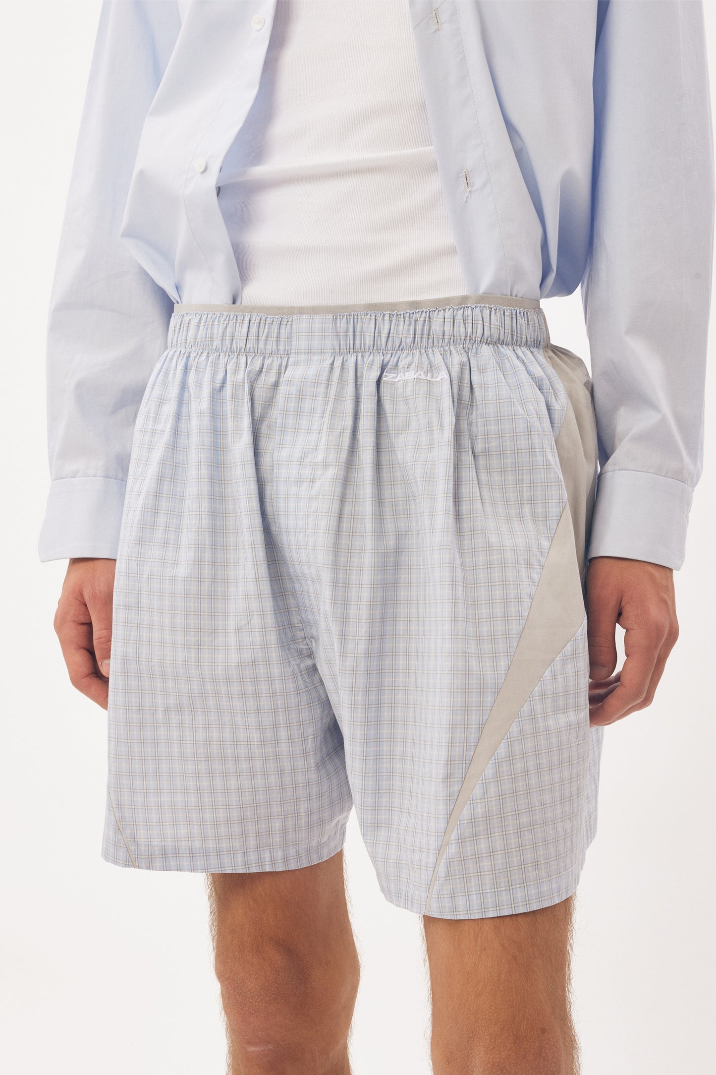 Boxers [Light Blue Check Light Grey Insert]