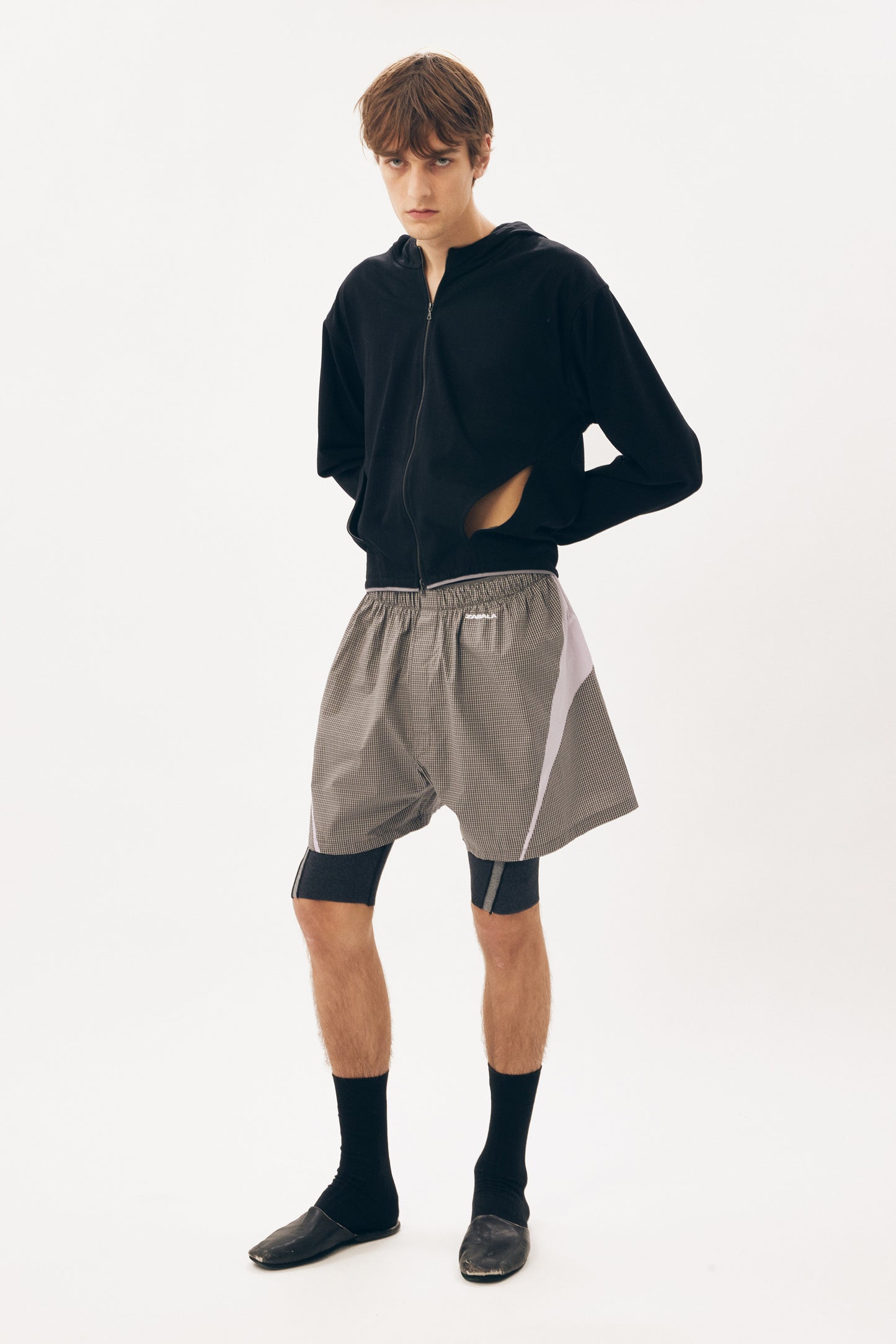 Boxers [Grey Check Mauve Insert]