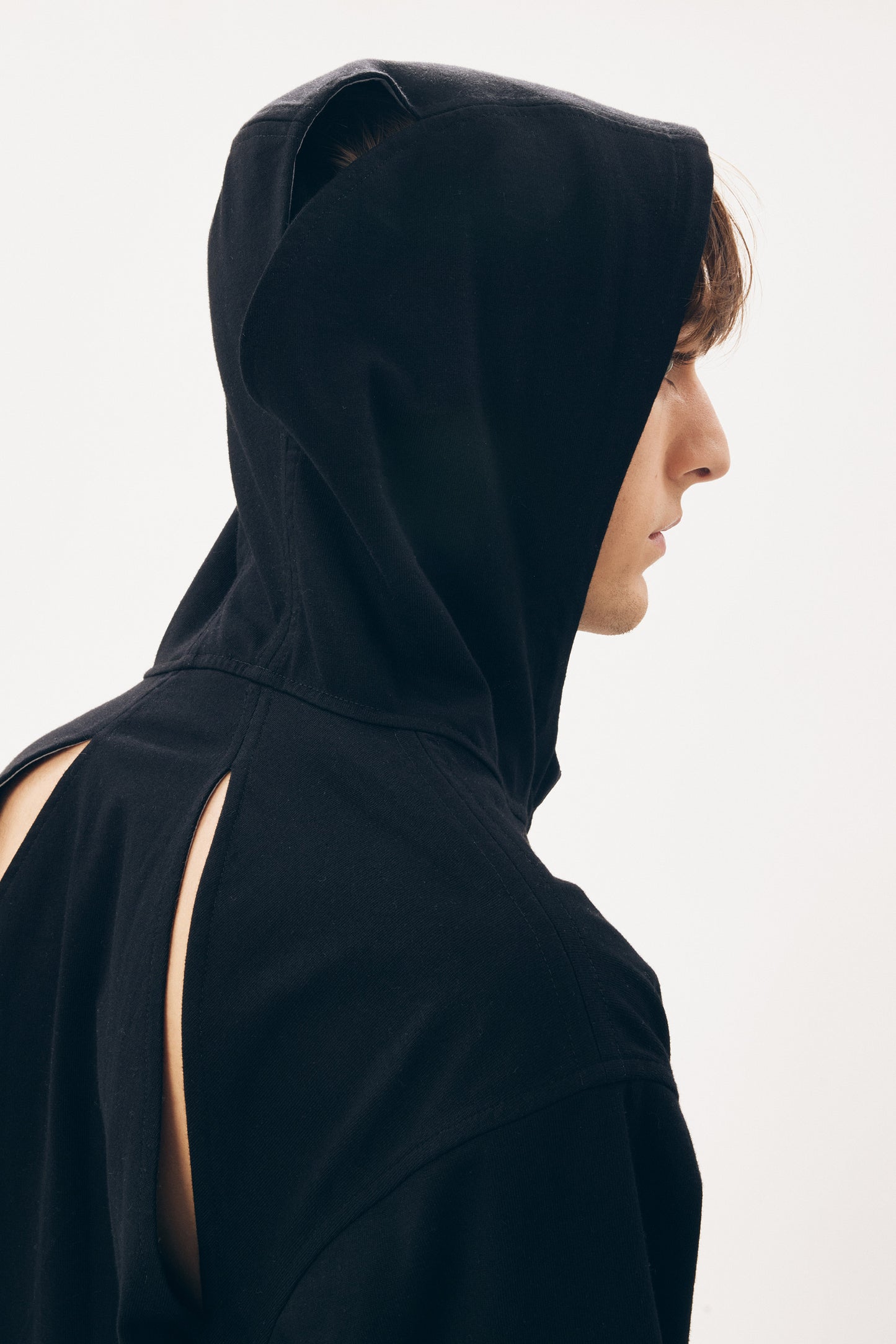 Slashed Jersey Track Top [Black]