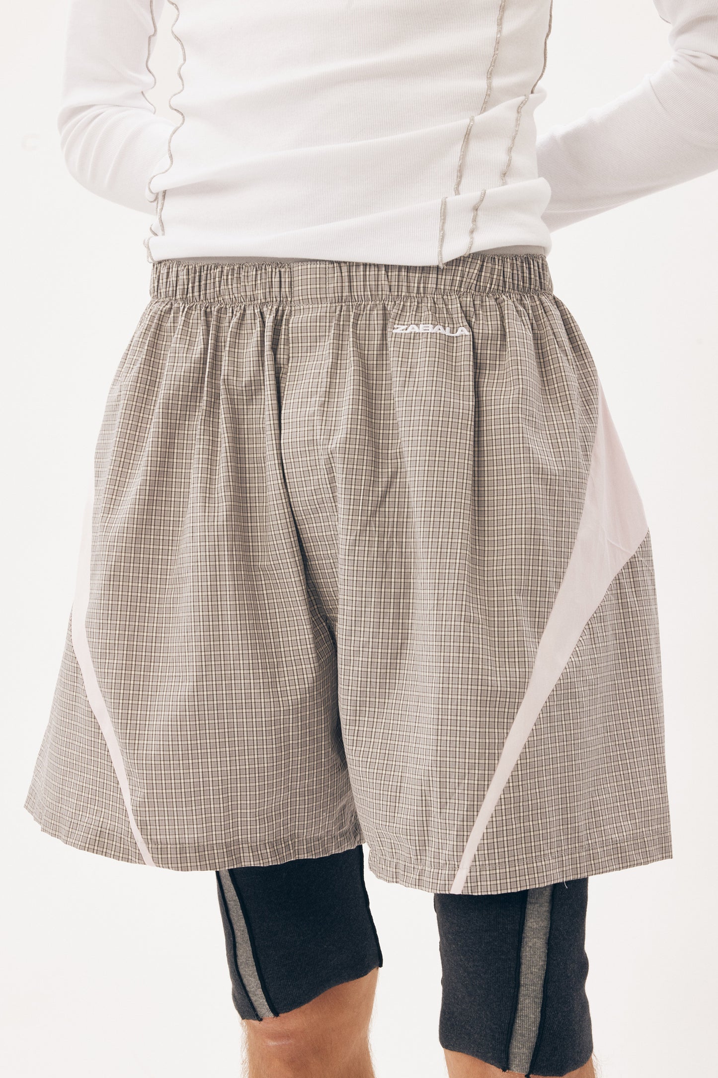 Boxers [Light Grey Check Baby Pink Insert]