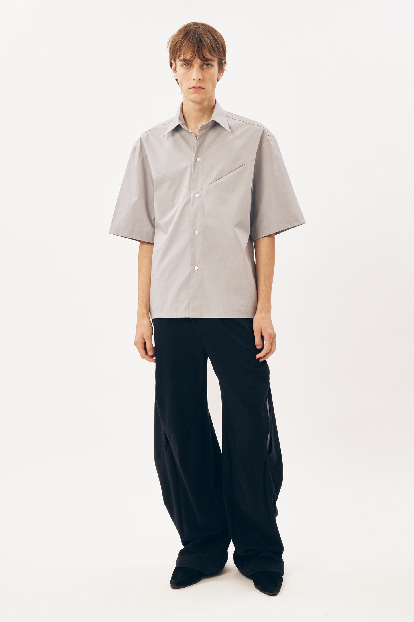 Short-Sleeve Shirt Slashed [Grey]