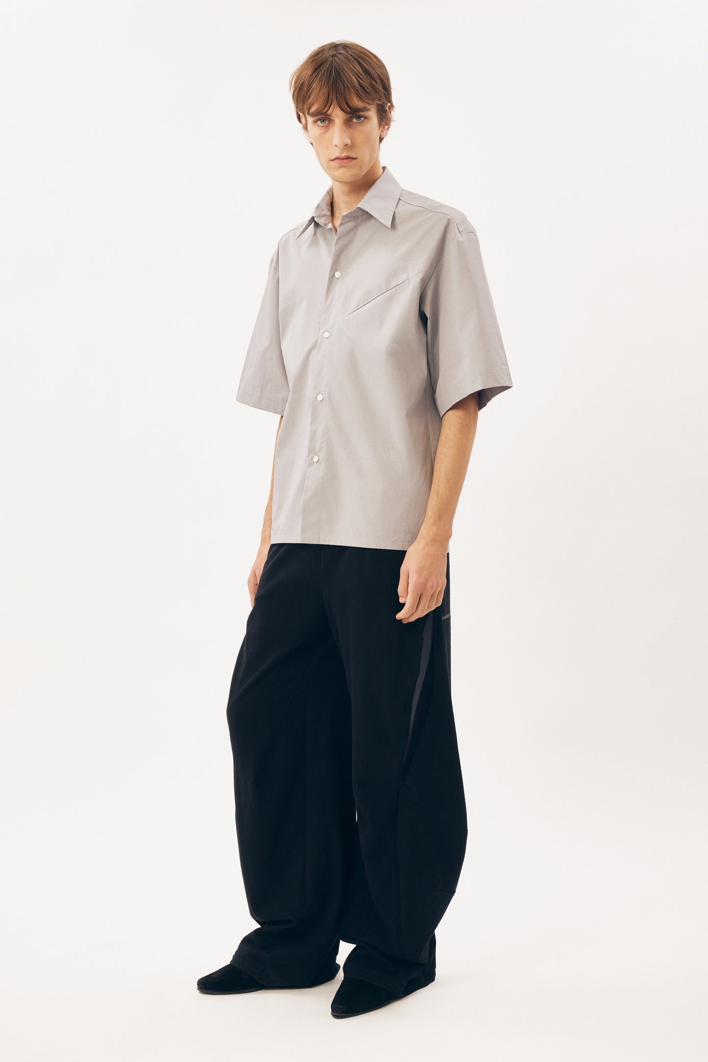 Short-Sleeve Shirt Slashed [Grey]