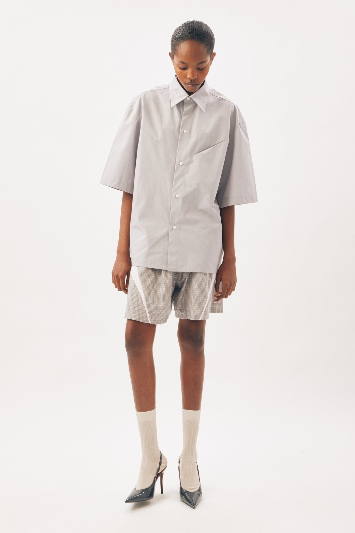 Boxers [Light Grey Check Baby Pink Insert]